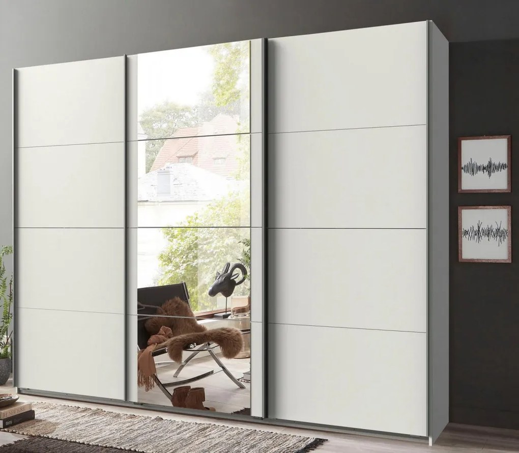 Šatníková skriňa Bern, šírka 225 cm/výška 208 cm, biela