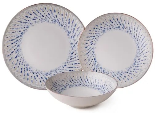 Jedálna súprava 24 ks – modrá/béžová, porcelánová