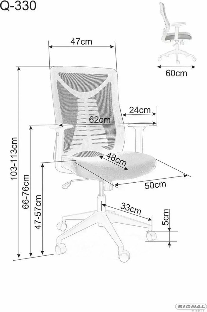 SI Otočná stolička Q-330R sivý