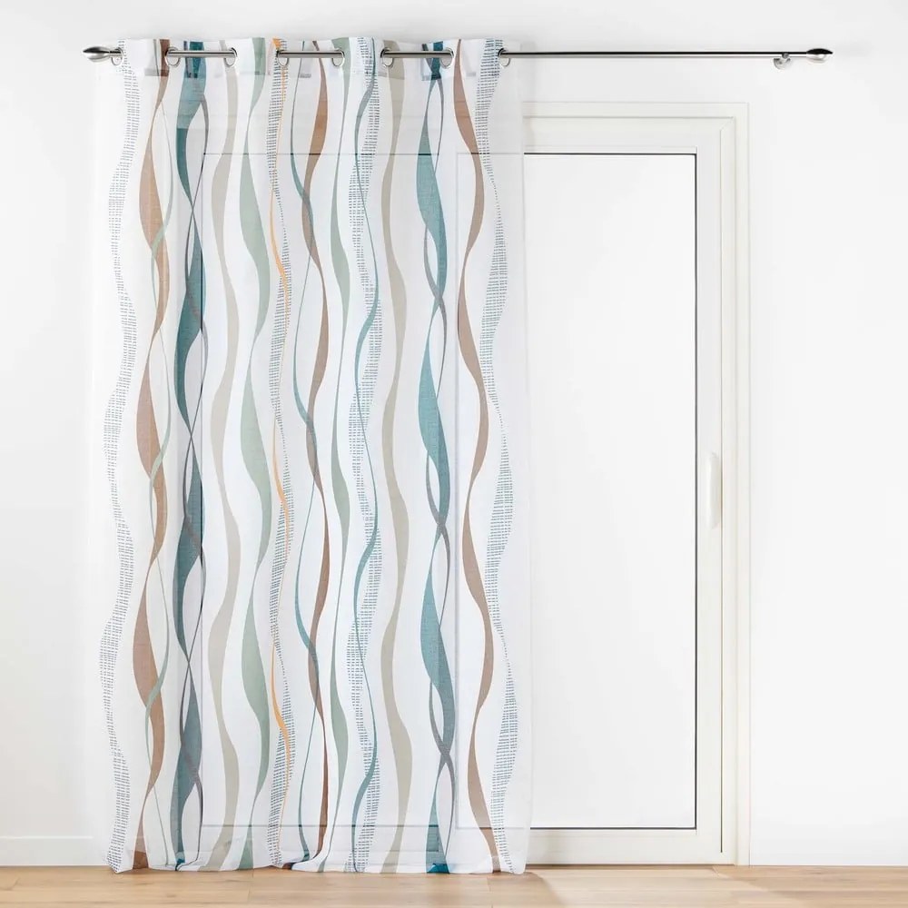 Bielo-modrá voálová záclona 140x280 cm Lisana – douceur d'intérieur