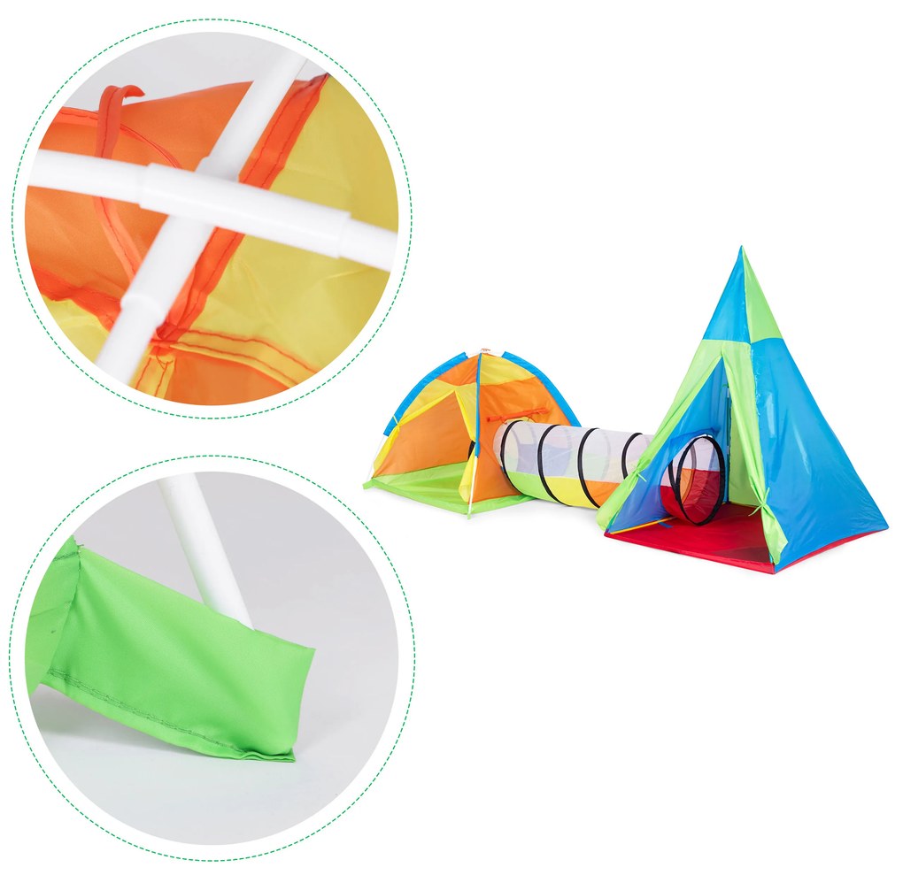 IPLAY Detské stanové ihrisko 3v1 iglo teepee IPLAY tunel
