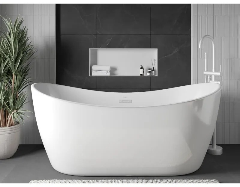 Mexen X-Wall-NR, polička na zapustenie pod obklad bez goliera 75 x 30 cm, biela, 1921753010