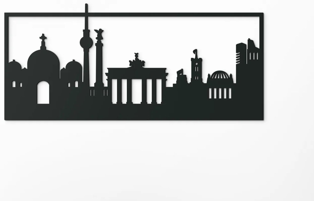 drevko Obraz Berlín Rozmer obrazu: 40 x 89 cm, Farba dekorácie: Čierna