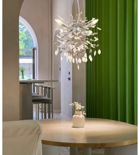 Globo 64138HS - Závesný luster QUEENA na lankách 4xE14/40W/230V strieborný