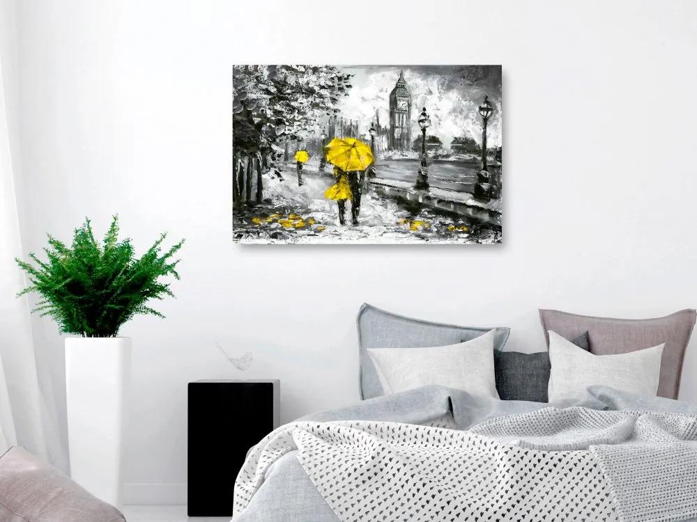 Obraz - Prechádzka po Londýne - žltá 120x80
