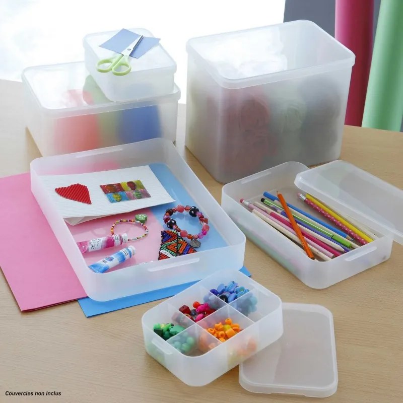Plastový úložný organizér Pure Box A5 vysoký, mliečny