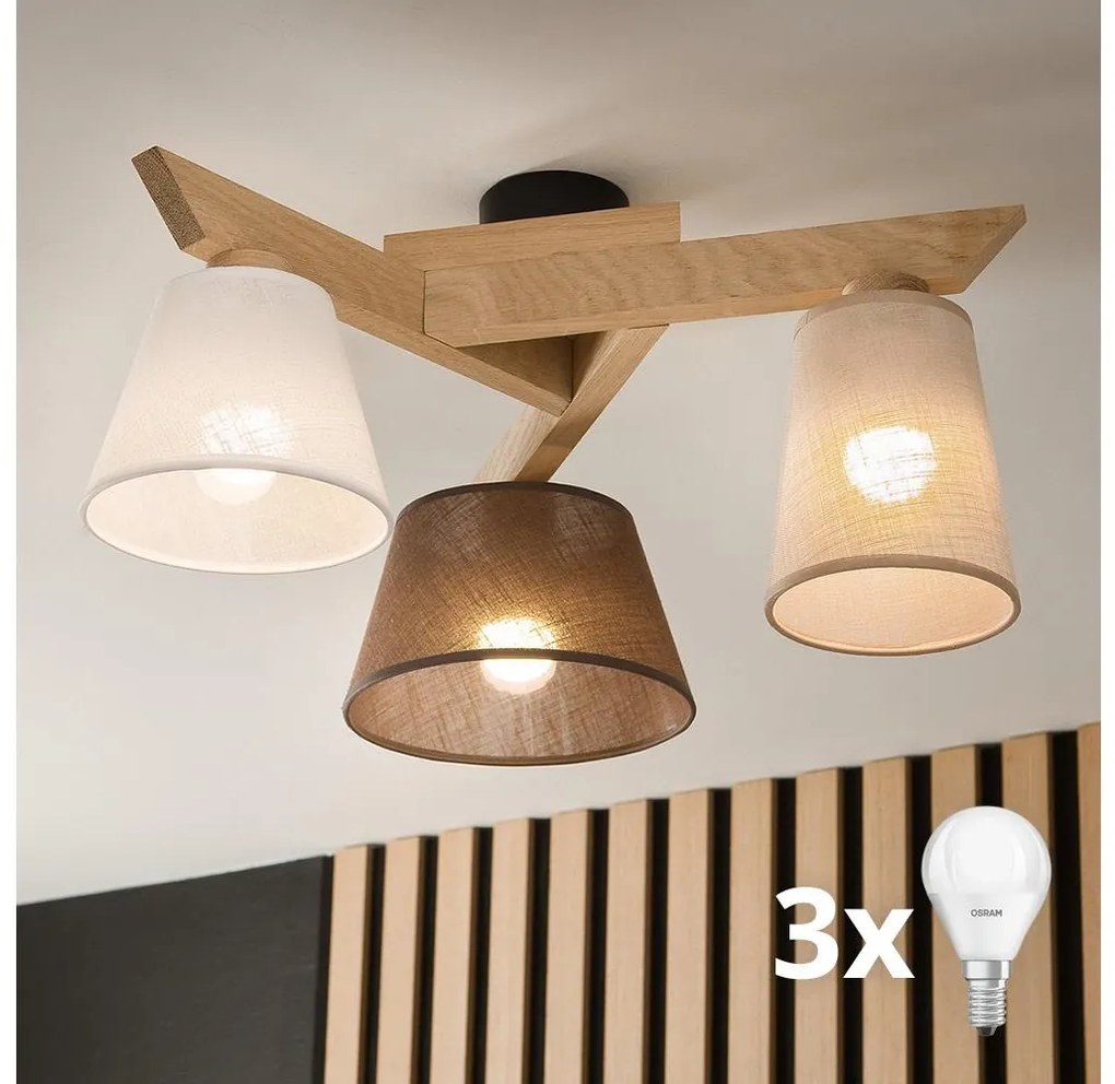 Brilagi - LED  Prisadený luster ANTHONY 3xE14/40W/230V dub