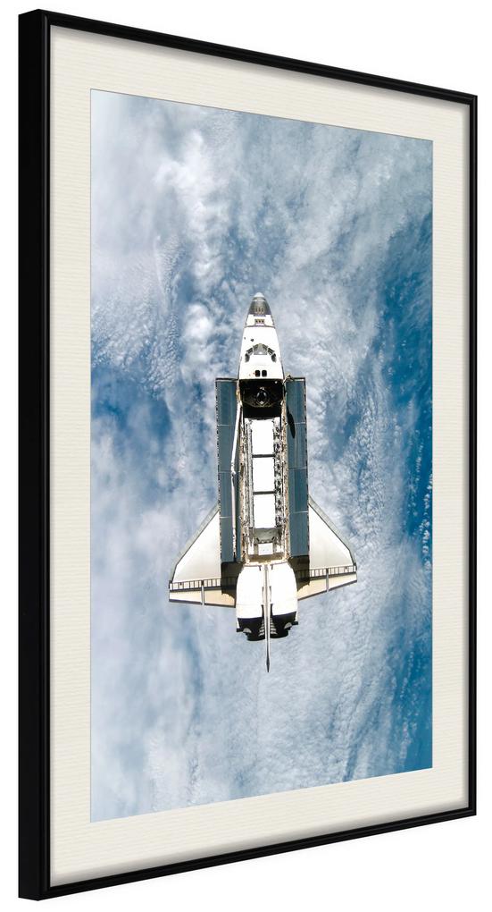 Artgeist Plagát - Space Shuttle [Poster] Veľkosť: 20x30, Verzia: Zlatý rám s passe-partout