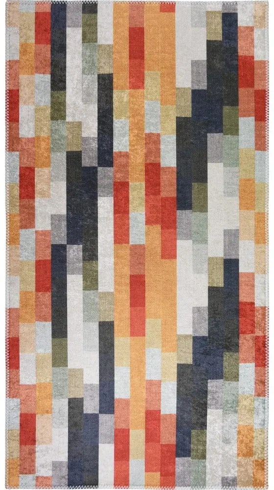 Oranžový/sivý prateľný behúň 80x200 cm Blocks of Fun – Vitaus