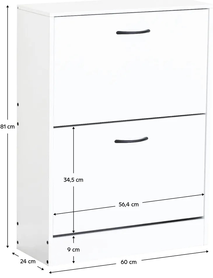 Botník BOTNIX, 2 poschodia, biela