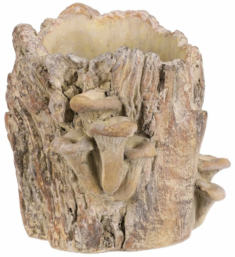 Obal betónový - peň s hríbami, 20 x 18 x 18 cm, 20 cm