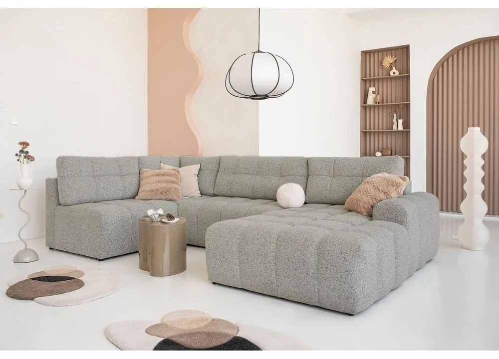 Svetlohnedá rozkladacia modulárna rohová pohovka s úložným priestorom (ľavý roh) Lulu – Miuform