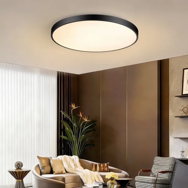 Immax NEO 07313L-LED SEMPLICI - stmievateľné stropné svietidlo 96 W/230 V, priemer 80 cm, Tuya Wi‑Fi, čierne, s diaľkovým ovládaním