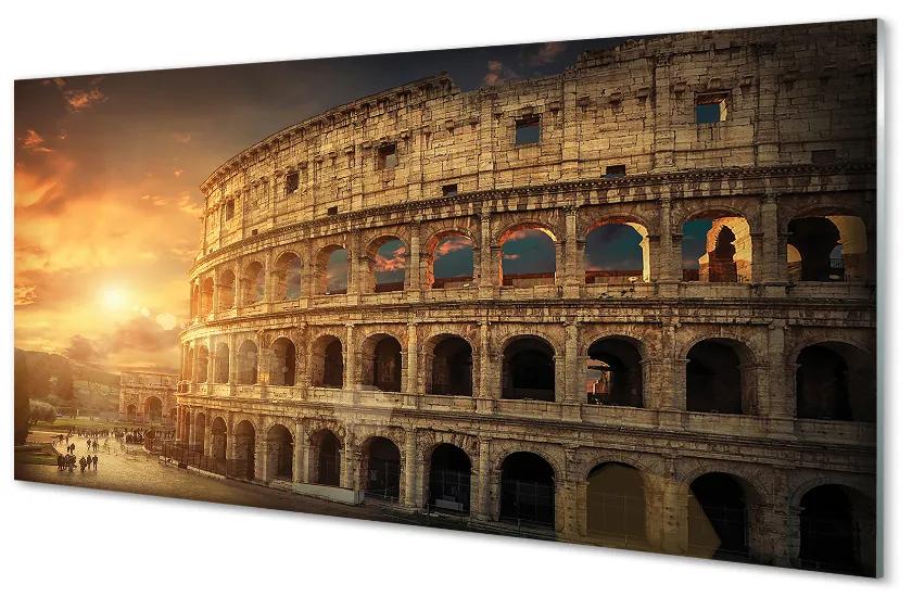 Nástenný panel  Rome Colosseum pri západe slnka 125x50 cm