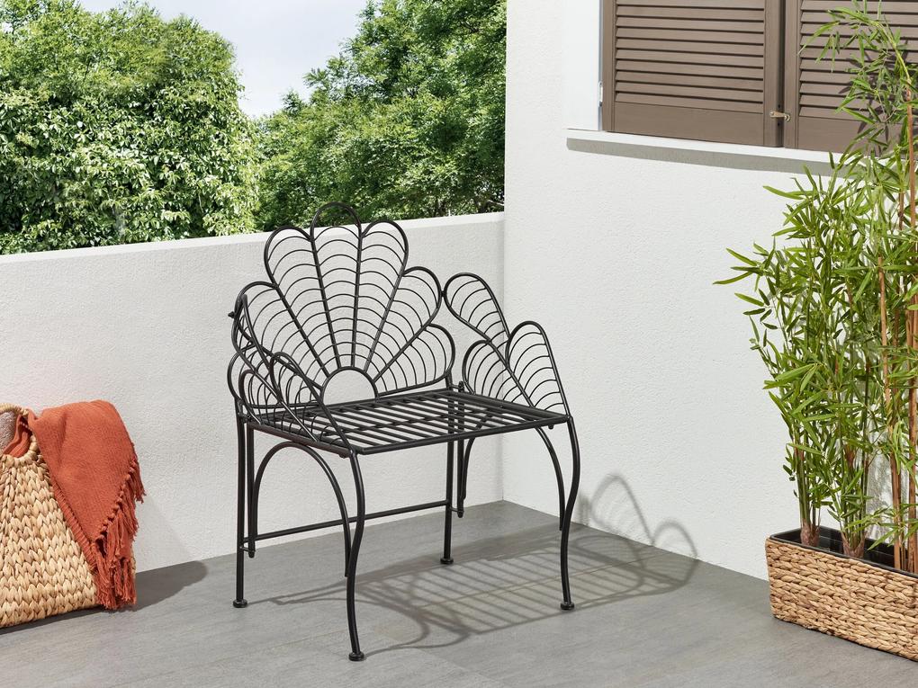 Kovová záhradná stolička čierna LIGURIA Beliani