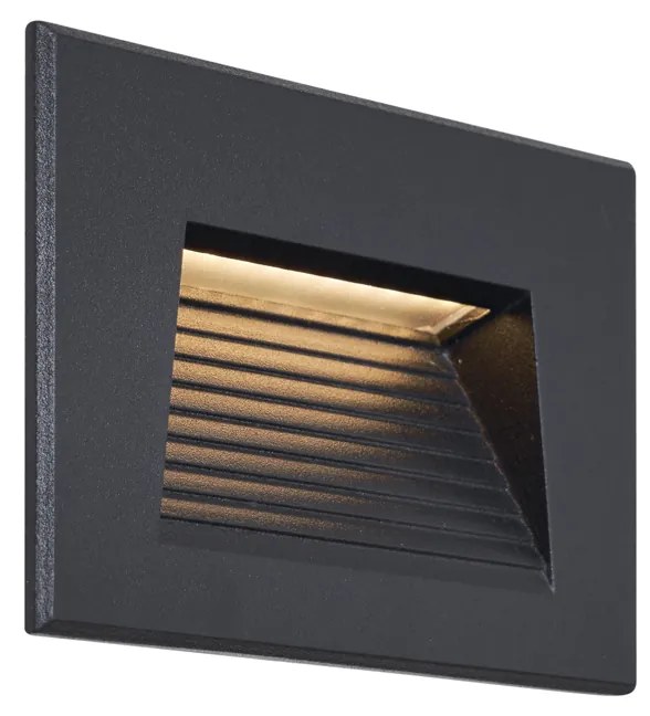 Moderné zapustené nástenné svietidlo čierne 11,5 cm vrátane LED IP65 - Trem