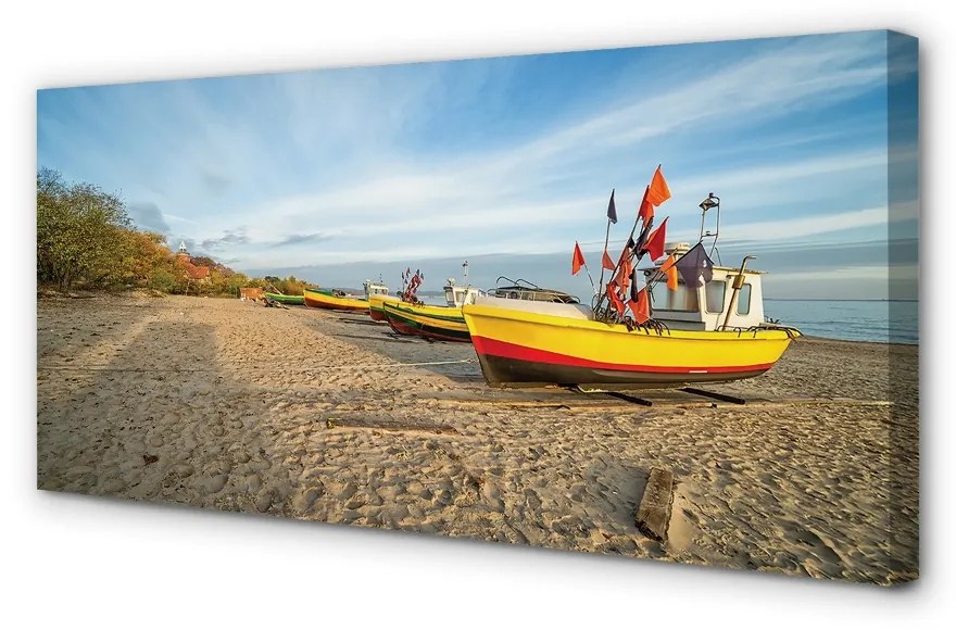 Obraz na plátne Gdańsk Beach lode sea 100x50 cm