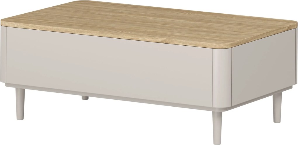 Konferenčný stolík Elivo 100 cm na nožičkách - kašmírová / dub olejovaný