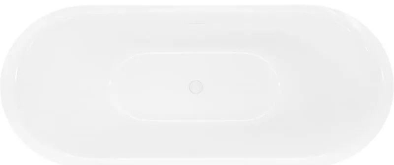 Mexen Lotos, voľne stojaca vaňa 150 x 75 cm, biela/čierna, biely prepad, 52051507775-20