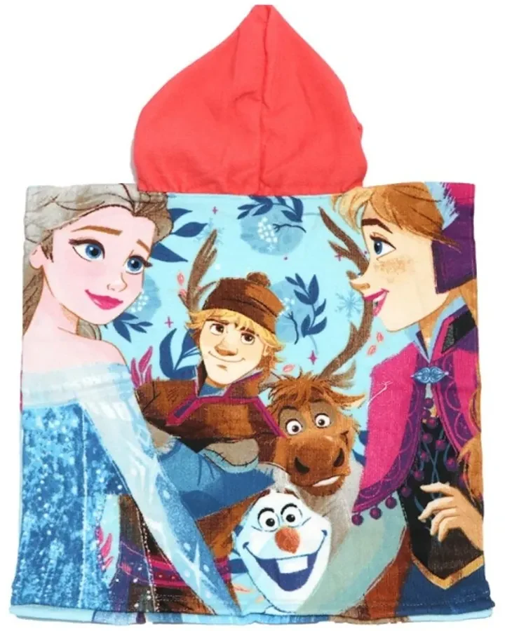 Kúpacie pončo - osuška s kapucňou Ľadové kráľovstvo - Frozen - vyrobená z mikrovlákna - 50 x 100 cm