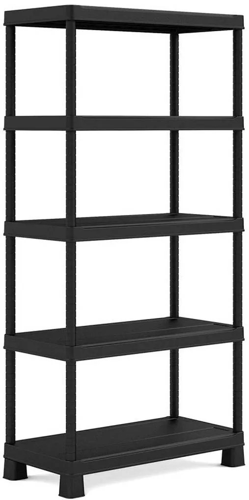 KIS PLUS 80/5 regál 80x40x187cm, 5 políc, čierny