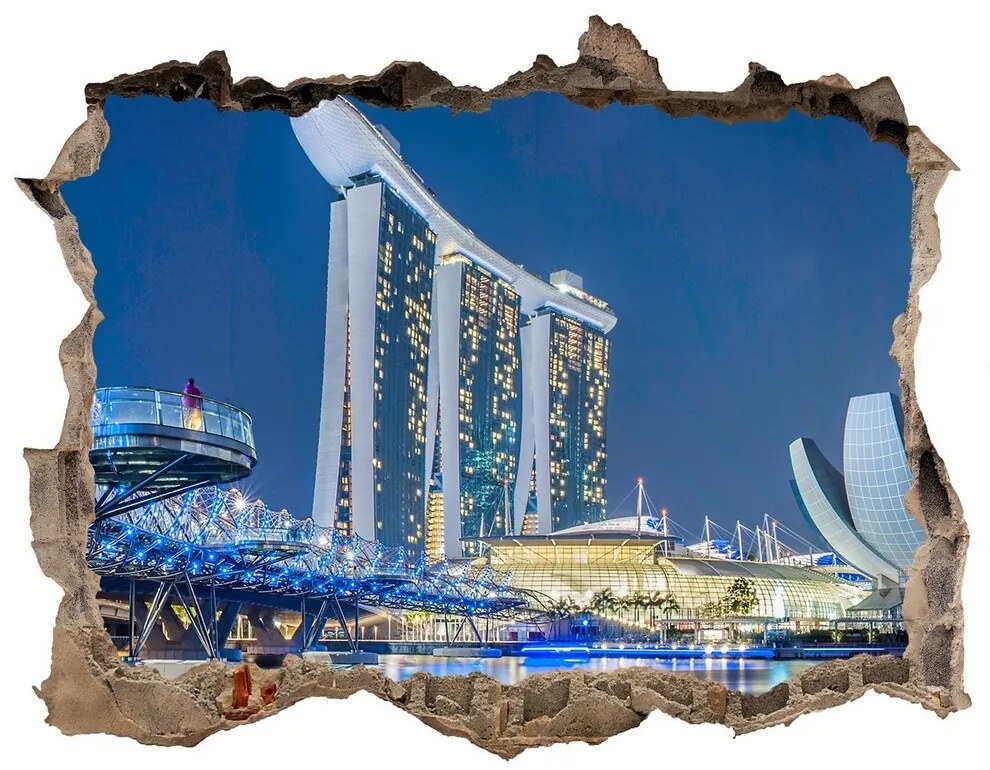 Nálepka fototapeta 3D na zeď Singapur v noci nd-k-63023260