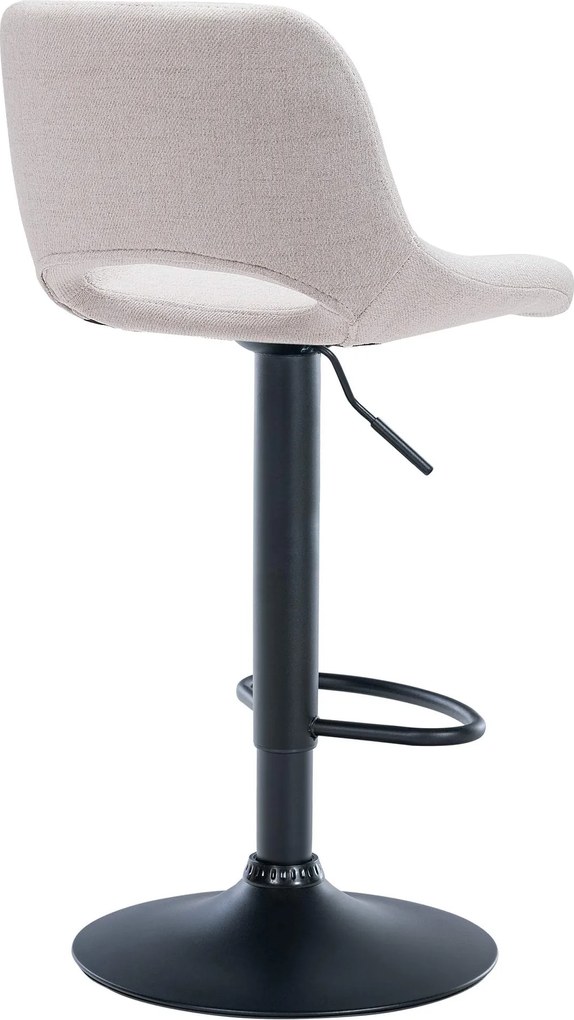 Barová stolička Camden - látka, čierny rám - Krémová