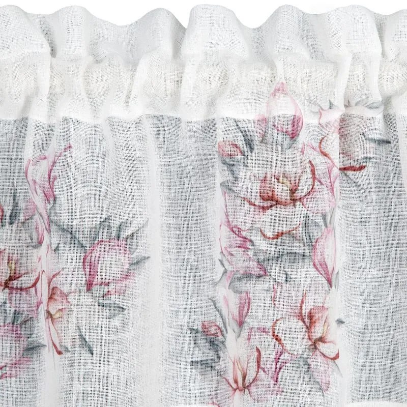 EUROFIRANY Záclona zdobená čipkou 150 cm x 30 cm ružová 100 % polyester