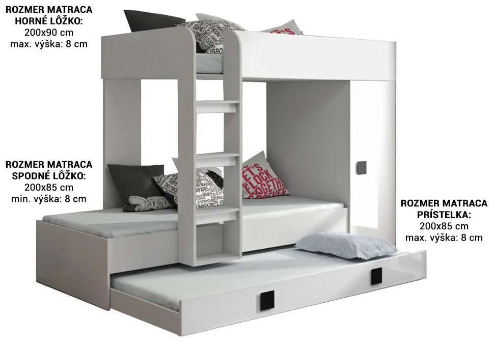 SB Multifunkčná posteľ Toledo 2 Farba: Biela