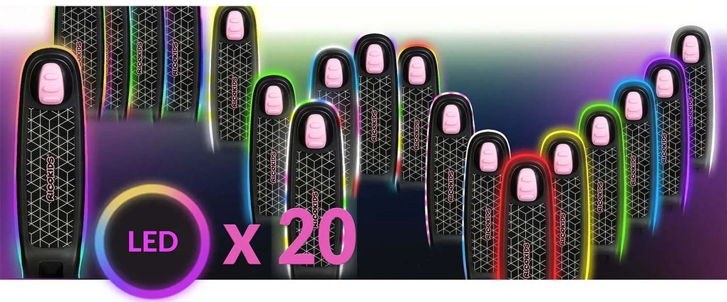 Ricokids Leddi LED balančná Kolobežka pre deti - čierno-ružová