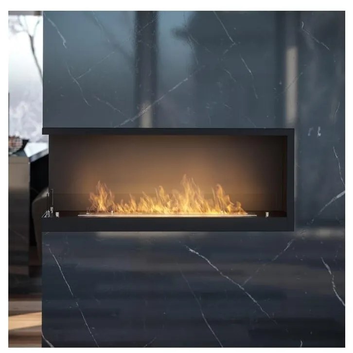 InFire - Rohový BIO krb 110x45 cm 3kW čierna IF0028