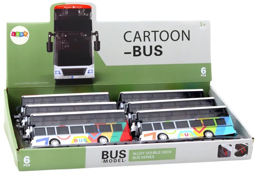 LEAN TOYS Dvojposchodový autobus kovový s trecím pohonom