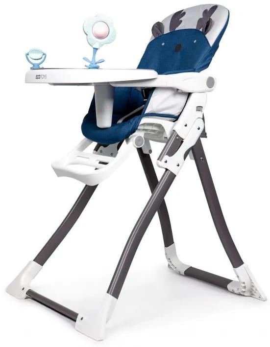 EcoToys Jedálenská stolička sa stolčekom Sobík, modrá, 904