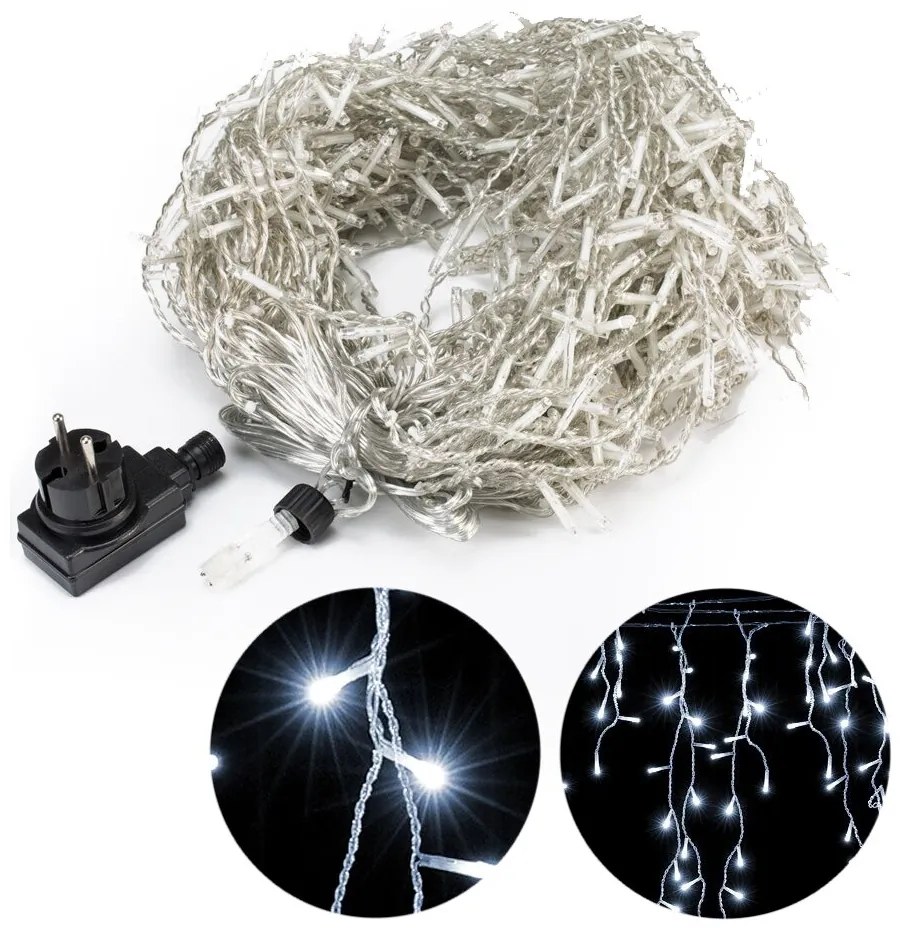 Vianočná svetelná reťaz  CECIL, 10m, studená biela Monzana