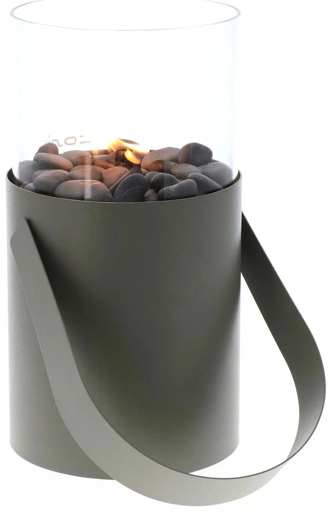 Plynový lampáš COSI Cosiscoop Original, kov olivový ~ Ø16 x výška 30 cm