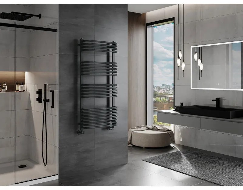 Mexen Apollo, vykurovacie teleso 1210 x 550 mm, 638 W, antracitová, W117-1210-550-00-66