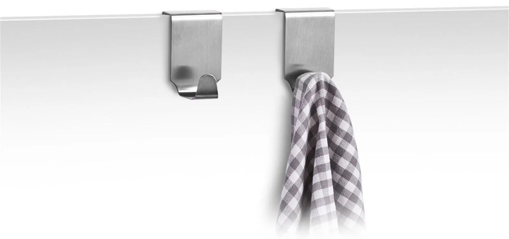 Zeller Present Nerezové háčiky na dvere – na utierky, oblečenie HAKEN, 2 ks