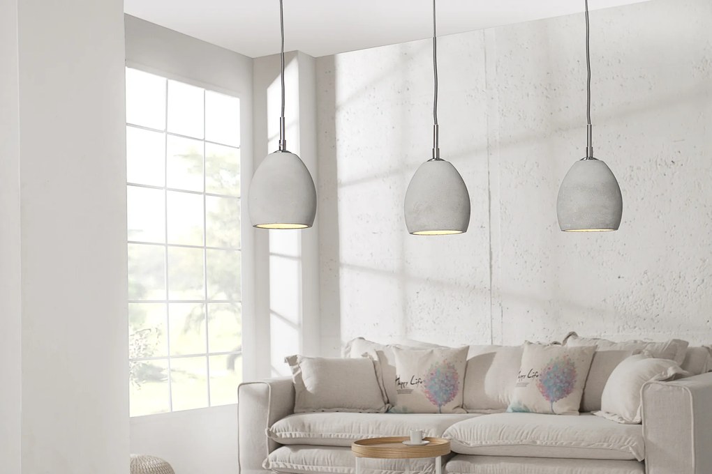 Závesná svetlá Cement sivá 3 betón