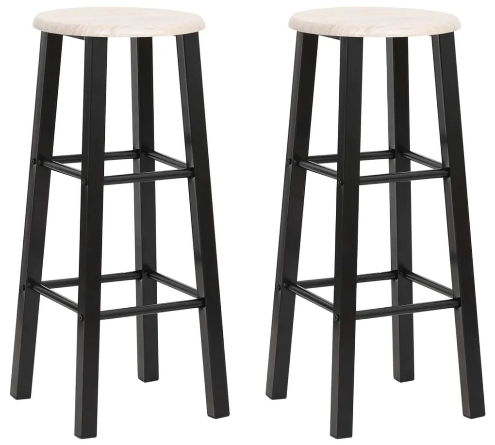 vidaXL Barové stoličky 2 ks čierne MDF