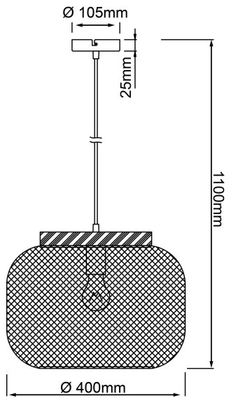 Brilliant - Závesné svietidlo na lane GIADA 1xE27/40W/230V pr. 39 cm sivá