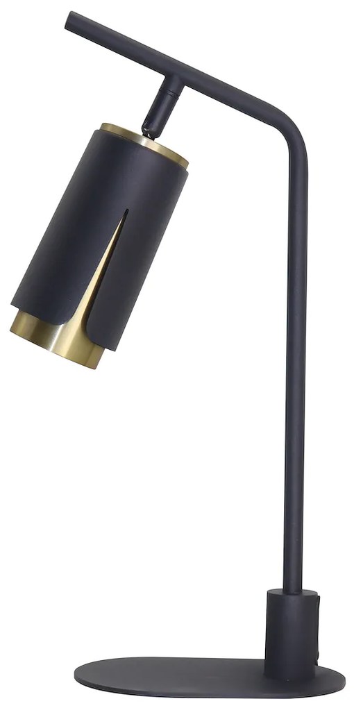 Stolná lampa Flower, 1x čierne/zlaté kovové tienidlo, b