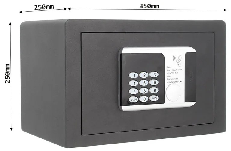 Nábytkový elektronický trezor RFID 1, 250 x 350 x 250 mm, RFID čip/karta