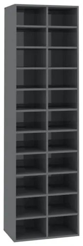 vidaXL Skrinka na topánky lesklá sivá 54x34x183 cm drevotrieska-