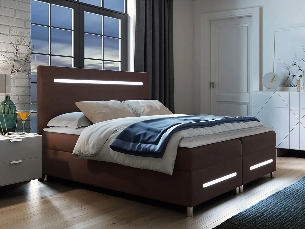 Moderný boxspring Torro 140x200, hnedá Fresh