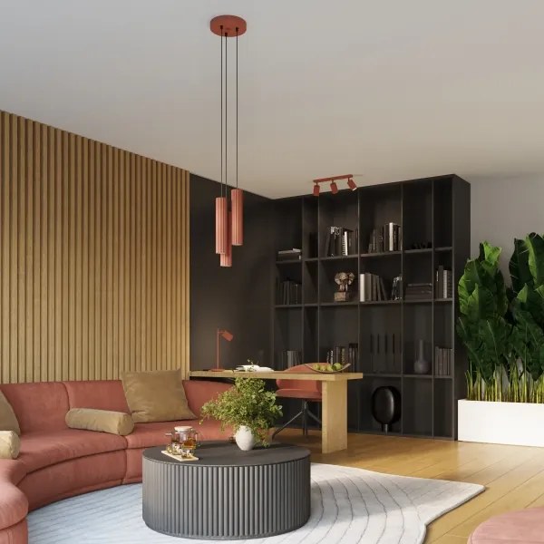 Sollux SL.1638 - Bodové svietidlo KARBON 3xGU10/10W/230V červená