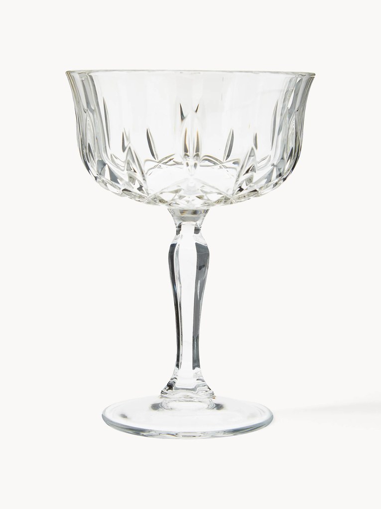 Poháre na šampanské s reliéfnym vzorom Opera, 6 ks