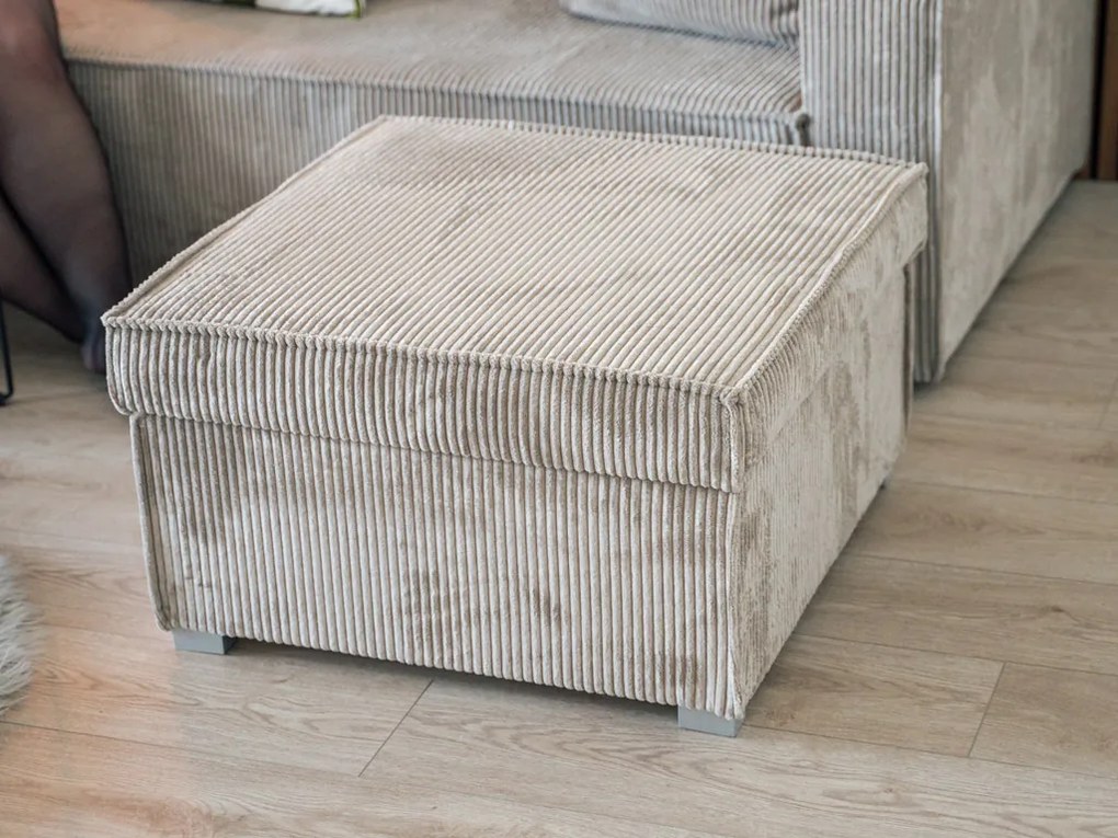 AKCIA Tmavomodrý taburet SMART COSARO s úložným priestorom 65x65 cm II. akosť