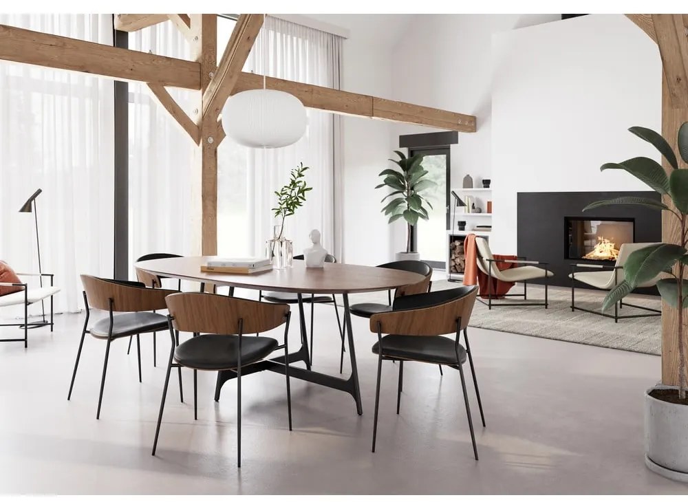 Matne čierne jedálenské kreslo s podrúčkami Crib – DAN-FORM Denmark