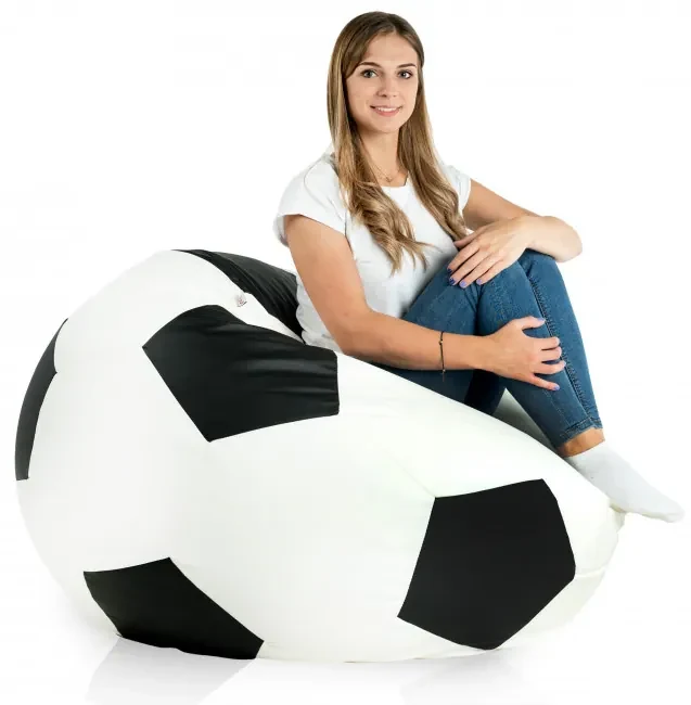 Sedací vak Futbal čierny ekokoža