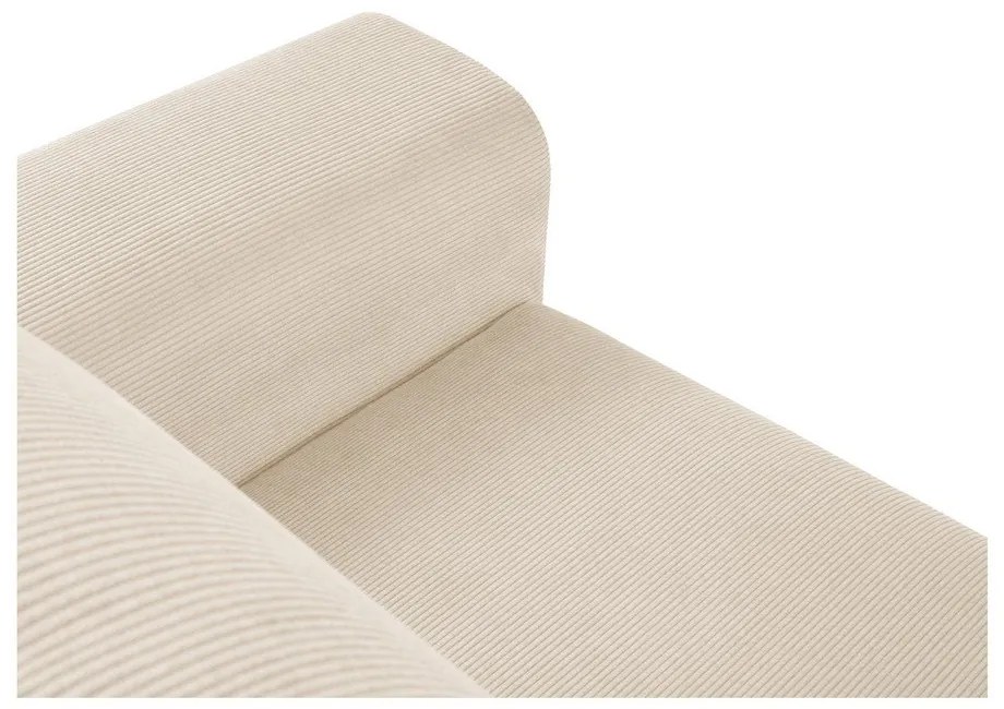 Béžová menčestrová rozkladacia/s úložným priestorom rohová pohovka (ľavý roh/s leňoškou) Kyoto – Cosmopolitan Design